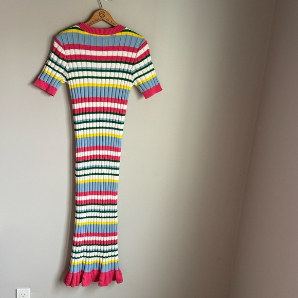 English Factory Short Sleeve Striped Sweater Dress - Picture 5 of 12